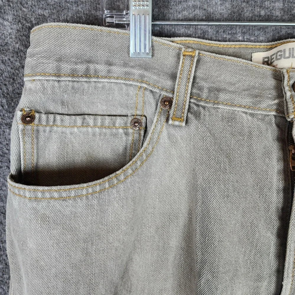 Levi's Jeans Mens 34x34 505 Regular Fit Gray Straight Leg Denim 2006 Vintage